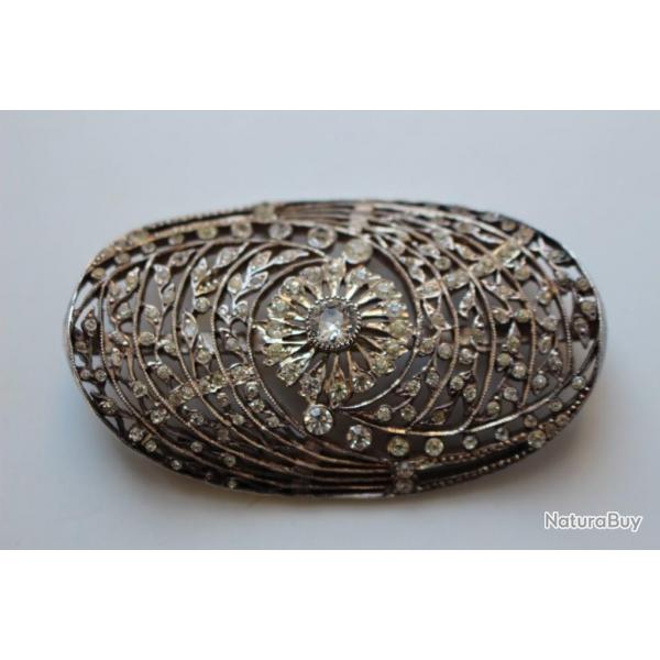 Boucle de ceinture argent et strass France bijoux