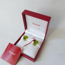 BACCARAT Clips d'oreilles Trio vert olivine or 18k