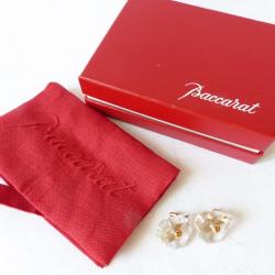 BACCARAT Clips d'oreilles Coeur Cristal et or 18K