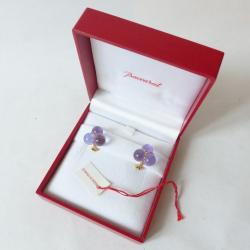 BACCARAT Clips d'oreilles Trio parme or 18k