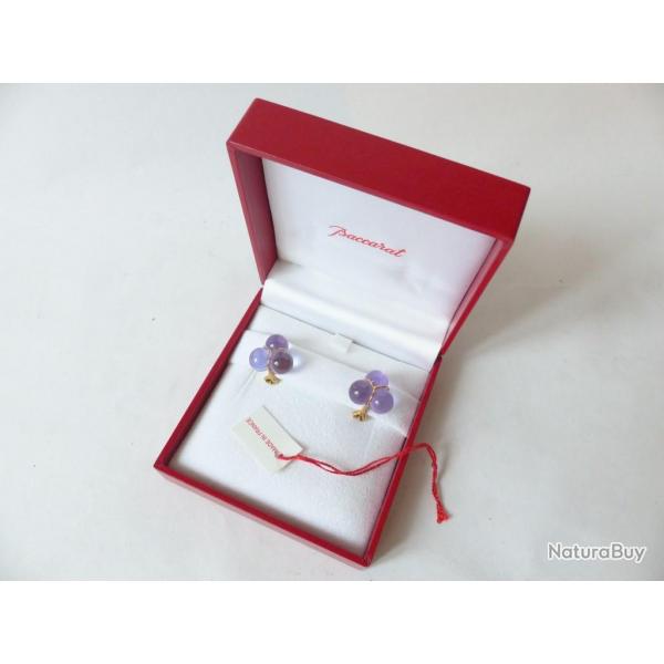 BACCARAT Clips d'oreilles Trio parme or 18k