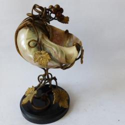 Coupe coquillage et vignes Napoléon III Antiquités