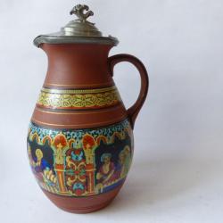 Pichet céramique - Thompson Broadhead pottery pitcher   fumeurs Turcs