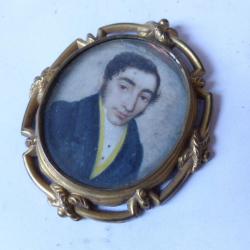 Peinture miniature portrait tableaux antiquités