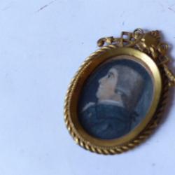 Peinture miniature portrait tableaux antiquités