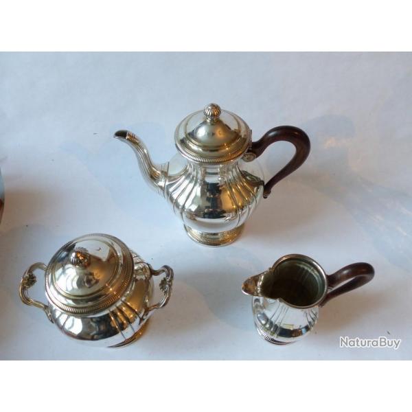 Service  th et caf en mtal argent Art de la table