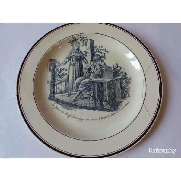 Assiette Faence de Carouge Baylon 1803-1829 Suisse Art de la table