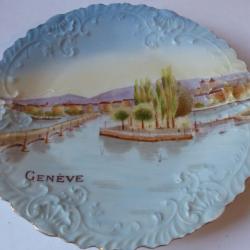 Assiette porcelaine XIXe siècle Genève