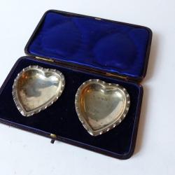 Coffret de mariage coeurs argent Argenterie