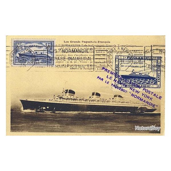 Carte-maximum France n 299 - Paquebot Normandie