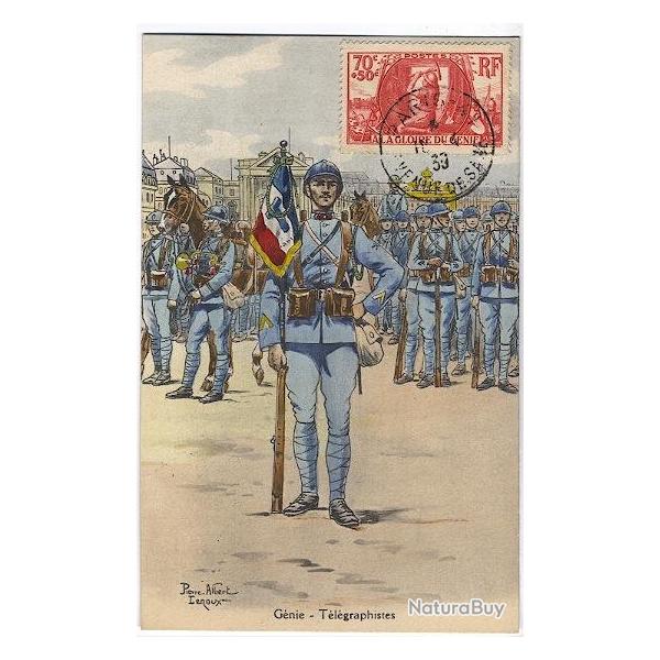 Carte-maximum France n 423 - Gnie - tlgraphistes
