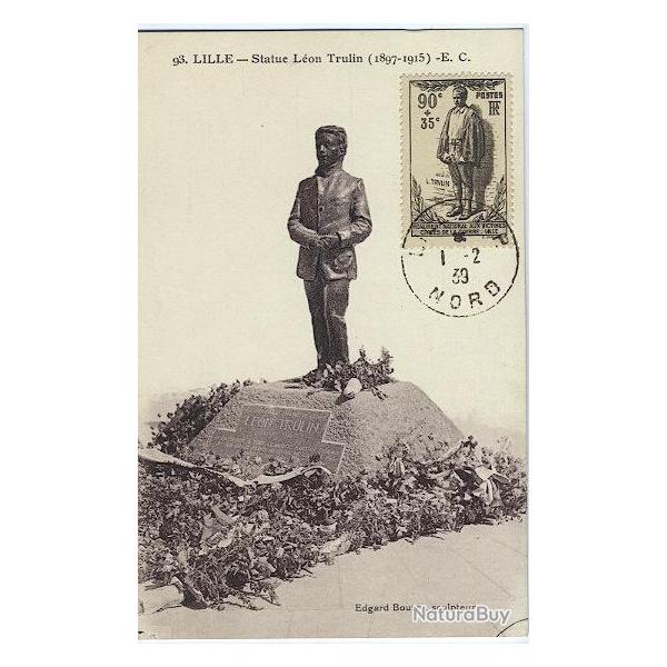 Carte-maximum France n 420 - Statue Lon Trulin  Lille