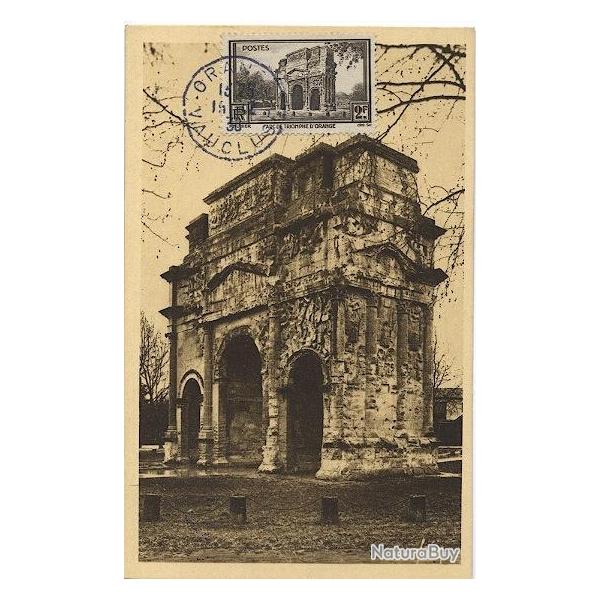 Carte-maximum France n 389 - L 'Arc de triomphe d'orange