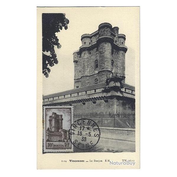 Carte-maximum France n 393 -  Le Donjon de Vincennes
