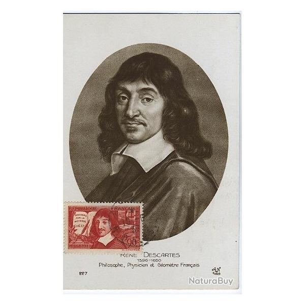 Carte-maximum France n 341 - Ren Descartes