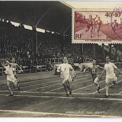 Carte-maximum France n° 346 - Arrivée du 100 m