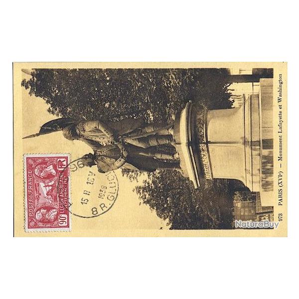 Carte-maximum France n 244 -  Monument Lafayette et Washington