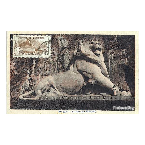Carte-maximum France n 230 Belfort - Le lion