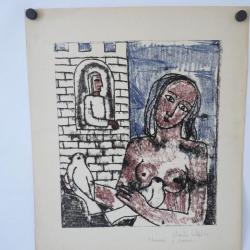 Dessin à l'encre Claude Collet 1956