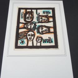 Bois Gravé original dessin de Noël C.Claude
