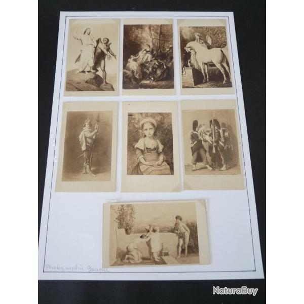 Ensemble de 7 anciennes photographies de tableaux par Goupil
