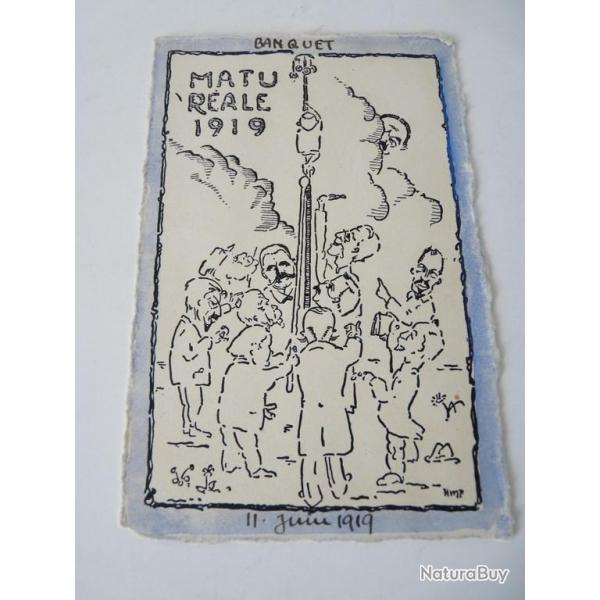CPA Suisse Matu Rale Banquet 1919 Carte Postale