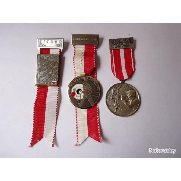 Mdailles (3 ) Pompier Suisse