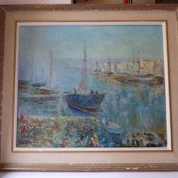 Peinture à l'huile sur toile  Voilier