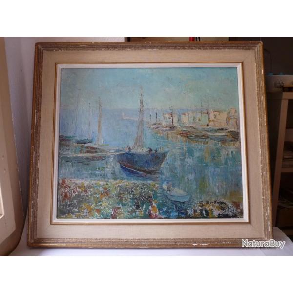 Peinture  l'huile sur toile Voilier