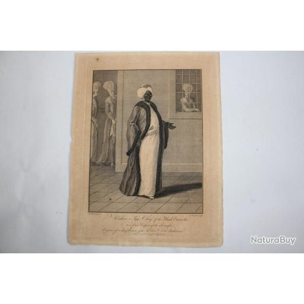 Gravure turque XVIIIe sicle Kislar Aga Chief of the Black Eunuchs