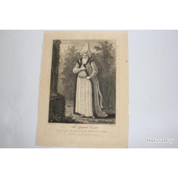 Gravure turque XVIIIe sicle The grand Vizir