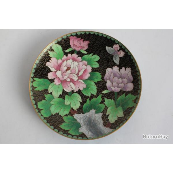 Assiette maux cloisonns Chrysanthmes Chine