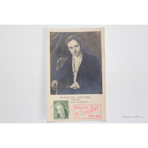 Carte-maximum Suisse Centenaire Rodolphe Toepffer 1946