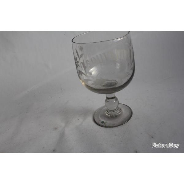 Grand verre grav SOUVENIR XIXe sicle