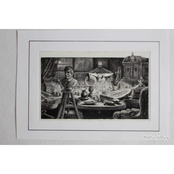 Dessin sur papier pltr  douard JEANMAIRE Atelier Genve Suisse