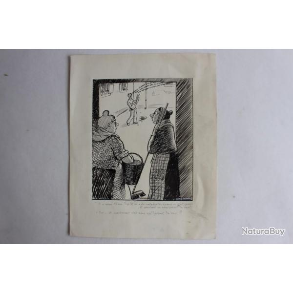 Dessin humoristique Ernest BORNAND La cour amour