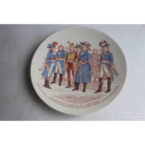 Assiette Sarreguemines grands gnraux rpublique N:12 Carnot...