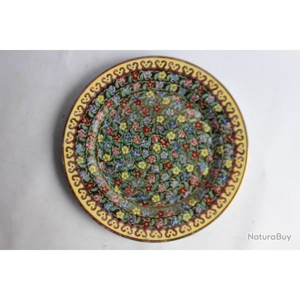 Assiette porcelaine maille Fleurs Chine