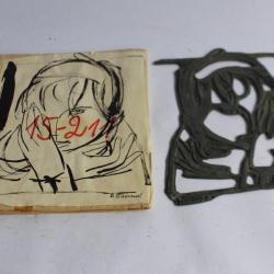 Maurice BARRAUD plaquette d'imprimerie dessin