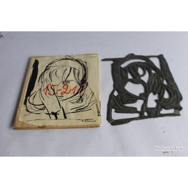 Maurice BARRAUD plaquette d'imprimerie dessin