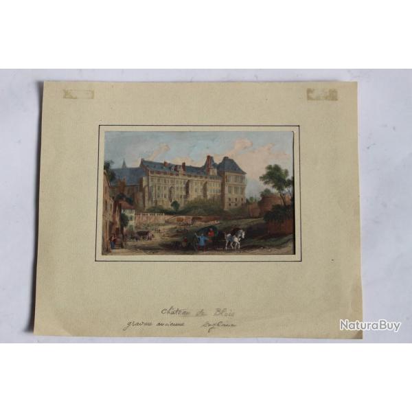 Gravure anglaise Chteau de Blois