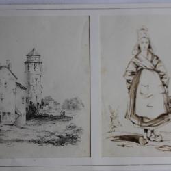 Dessins signés fin XIXe siècle