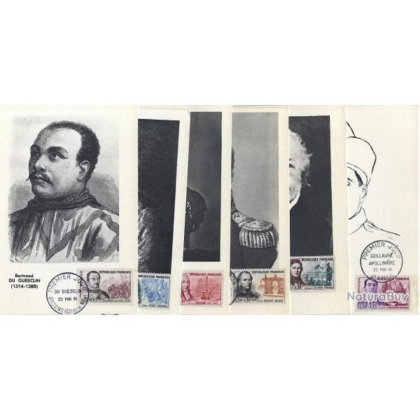 Carte-maximum France - n 1295/1300 Srie Appolinaire (6 cartes)