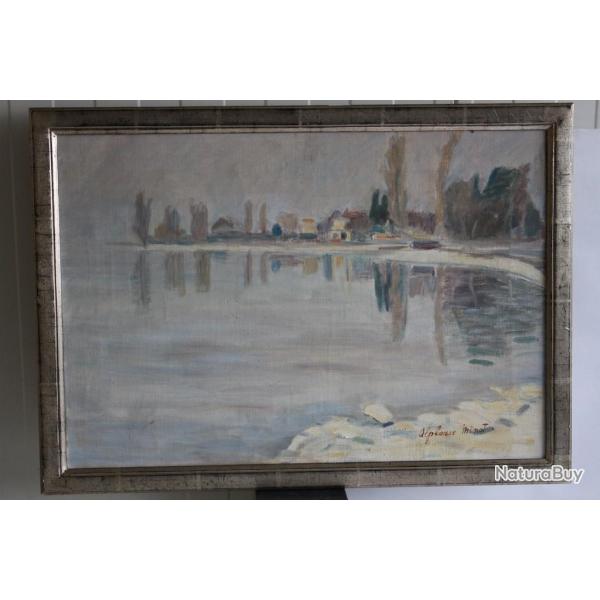 Peinture  l'huile Alphonse MINOT rivage