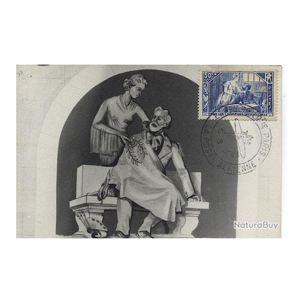 Carte-maximum France n 307 - Pour les chomeurs intellectuels