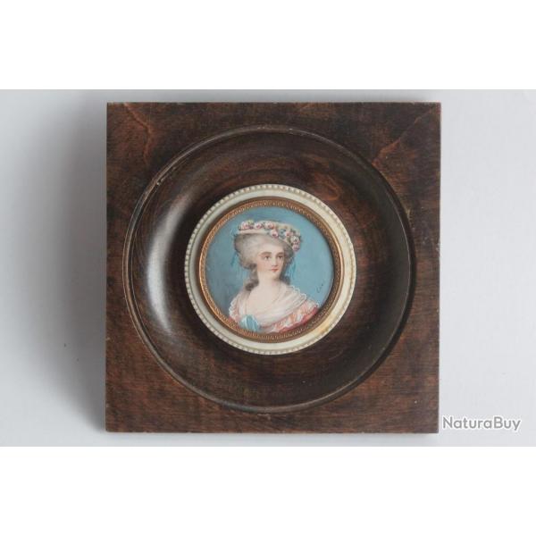 Peinture miniature Portrait Femme