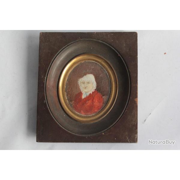 Peinture miniature Portrait Veuve Zanon 1823 XIXe sicle