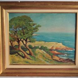 Peinture Georg FISCHHOF H. Wagner Bord de mer