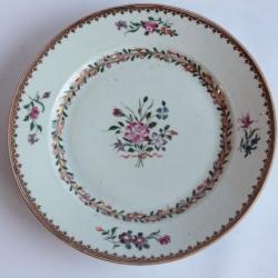 Assiette porcelaine chinoise d'exportation Qianlong XVIIIe siècle