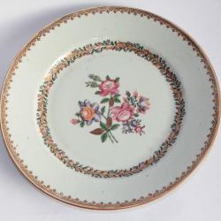 Assiette porcelaine chinoise d'exportation Qianlong XVIIIe siècle